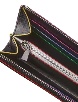 Kate Spade New York Devin Glitter Edged Zip-around Continental Wallet Black