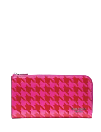 ◇DAKS◇ [CARLISLE BRIDGE] Pink quilted cowhide card wallet Kate Spade Morgan Bandana Embroidered Saffiano Zip Around