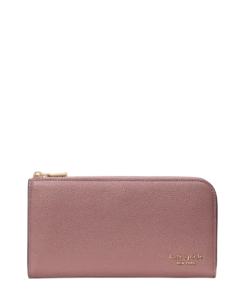 Kate Spade New York Devin Pebble Zip Around Continental Wallet Dusk Rose