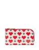 Kate Spade New York Devin Pixel Hearts Small Slim Bifold Wallet Cream