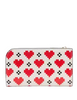 Kate Spade New York Devin Pixel Hearts Small Slim Bifold Wallet Cream