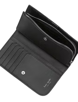 Kate Spade New York Devin Space Dot Medium Bifold Wallet Black Multi