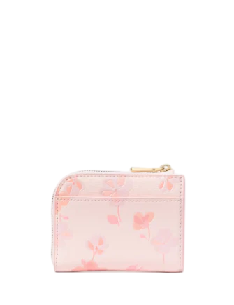 Kate Spade New York Devin Spring Pansies Zip Card Case  Blush Cloud 