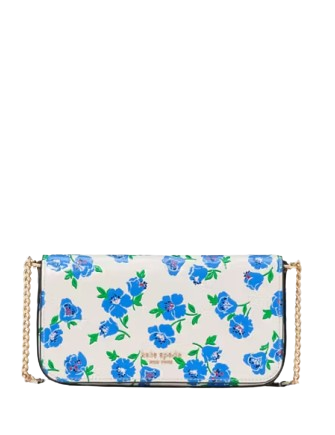 Kate Spade New York Devin Springtime Blooms Flap Chain Wallet Cream