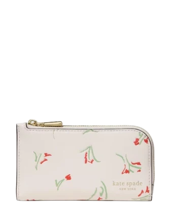 Kate Spade New York Devin Vibrant Buds Bifold Wallet Cream