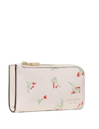 Kate Spade New York Devin Vibrant Buds Bifold Wallet Cream