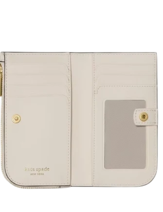 Kate Spade New York Devin Vibrant Buds Bifold Wallet Cream
