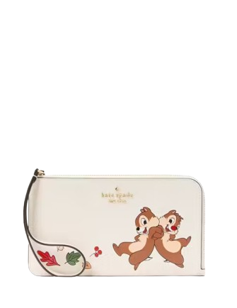 Kate Spade New York Disney X KSNY Chip N Dale Medium Wristlet  Meringue 
