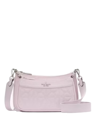 Kate Spade New York Duet Spade Flower Quilted Nylon Crossbody Pale Amethyst