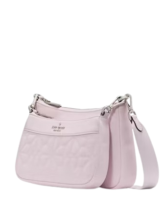 Kate Spade New York Duet Spade Flower Quilted Nylon Crossbody Pale Amethyst