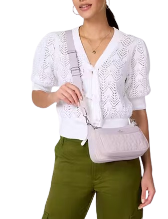 Kate Spade New York Duet Spade Flower Quilted Nylon Crossbody Pale Amethyst