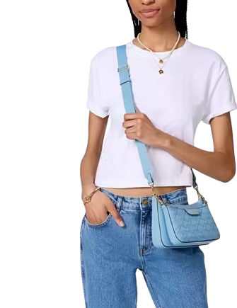 Kate Spade New York Duet Woven Leather Crossbody Montauk Blue