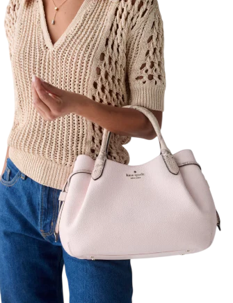 Kate Spade New York Dumpling Snake Embossed Large Satchel Bag  Shimmer Pink 