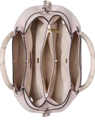 Kate Spade New York Dumpling Snake Embossed Large Satchel Bag  Shimmer Pink 