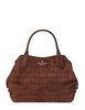 Kate Spade New York Dumpling Suede Croc Satchel Bag Chocolate Truffle