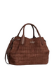 Kate Spade New York Dumpling Suede Croc Satchel Bag Chocolate Truffle
