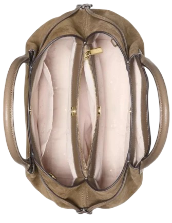 Kate Spade New York Dumpling Suede Large Satchel Bag Driftwood