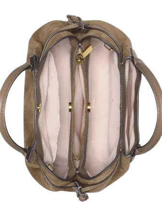 Kate Spade New York Dumpling Suede Satchel Bag Driftwood 