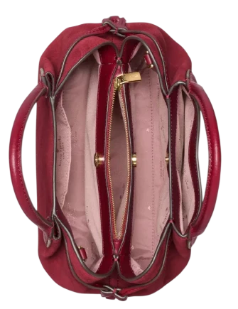 Kate Spade New York Dumpling Suede Satchel Bag Red Jam