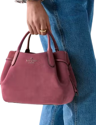 Kate Spade New York Dumpling Suede Small Satchel Dark Merlot 