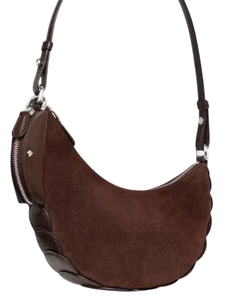 Kate Spade New York Duo Dot Suede Mini Shoulder Bag Hot Fudge