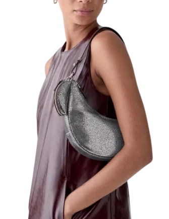 Kate Spade New York Duo Metallic Dot Suede Mini Shoulder Bag Hot Fudge Metallic