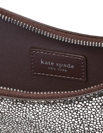 Kate Spade New York Duo Metallic Dot Suede Mini Shoulder Bag Hot Fudge Metallic