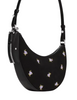 Kate Spade New York Duo Rose Dot Embroidered Suede Mini Shoulder Black