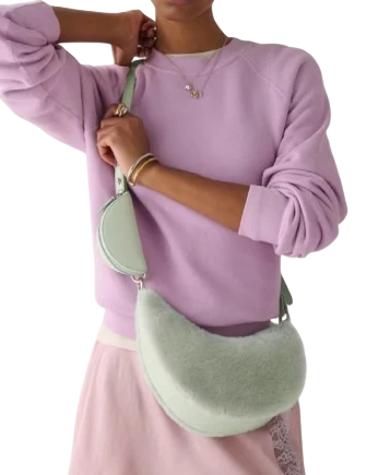 Kate Spade New York Duo Shearling Crossbody Bag Mint Frosting