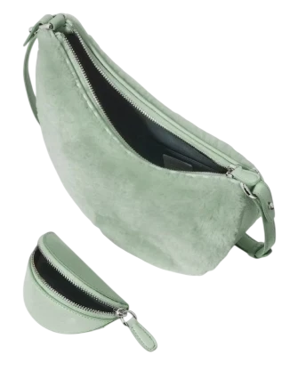 Kate Spade New York Duo Shearling Crossbody Bag Mint Frosting