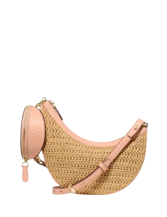 Kate Spade New York Duo Straw Crossbody Bag Light Cantaloupe 