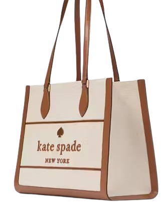 Kate Spade New York Ellie Canvas Large Tote Warm Gingerbread