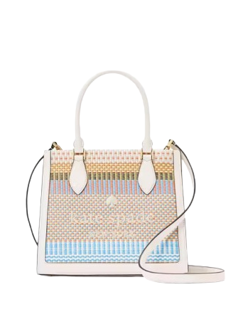 Kate Spade New York Ellie Straw Small Tote Yellow Multi