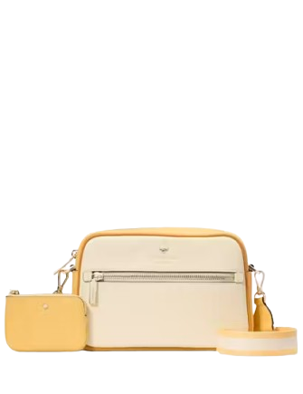 Kate Spade New York Emma Colorblock Pebbled Leather Large Crossbody  Buttermilk Glaze 