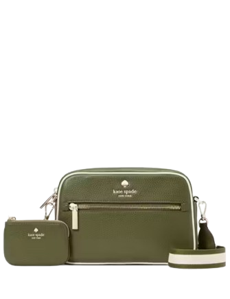 Kate Spade New York Emma Colorblock Pebbled Leather Large Crossbody Enchanted Green