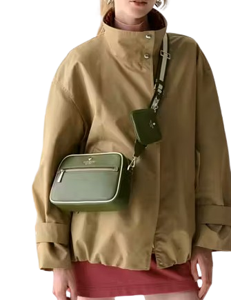 Stone カーキ Nylon l Co Shape コントラスト バッグ Kate Spade New York Emma Colorblock Pebbled Leather Large