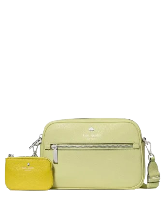 Kate Spade New York Emma Colorblock Pebbled Leather Large Crossbody  Tennis Ball 