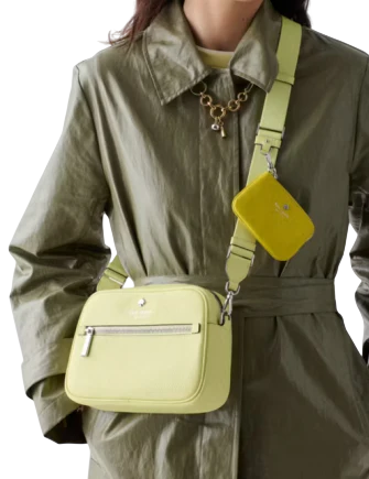 Kate Spade New York Emma Colorblock Pebbled Leather Large Crossbody  Tennis Ball 