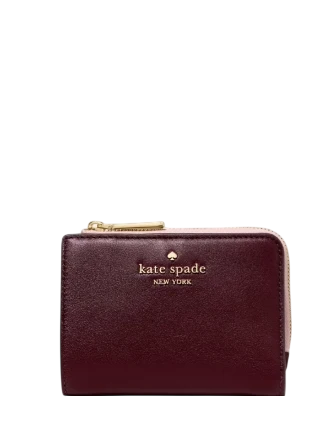 Kate Spade New York Floral Interior Small L-zip Wallet Grenache