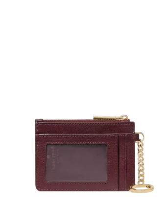 Kate Spade New York Floral Key Ring Card Holder Grenache