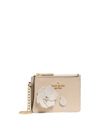 Kate Spade New York Floral Key Ring Card Holder Milk Glass 