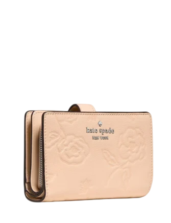 Kate Spade New York Floral Medium Bifold Wallet Crisp Peach