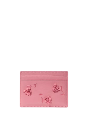 Kate Spade New York Floral Small Slim Card Holder Grapefruit Soda
