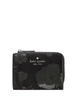 Kate Spade New York Floral Suede Small L-zip Wallet Black