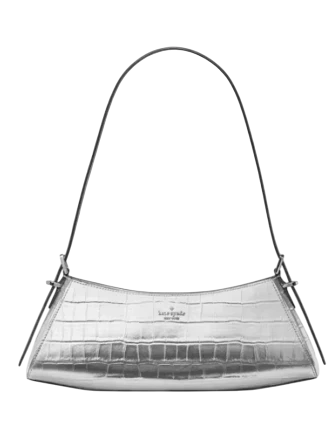 Kate Spade New York Frankie Metallic Croc Embossed Small East West Shoulder
