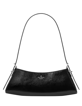 Kate Spade New York Frankie Textured Patent Leather Small East West Shoulder Black