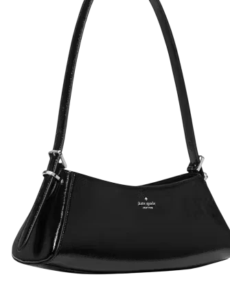 Kate Spade New York Frankie Textured Patent Leather Small East West Shoulder Black