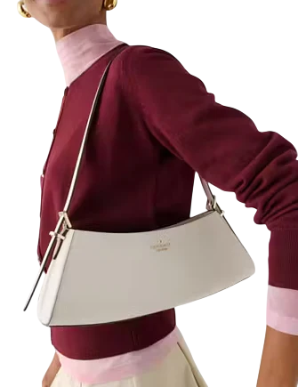 Kate Spade New York Frankie Textured Patent Leather Small East West Shoulder Meringue