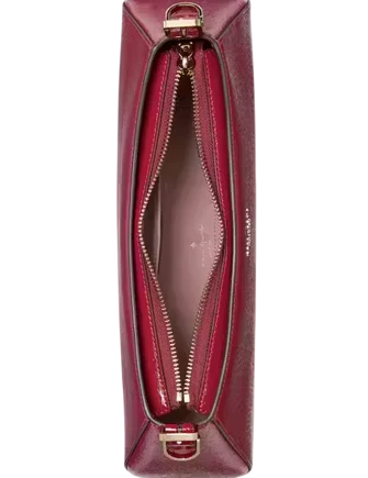 Kate Spade New York Frankie Textured Patent Leather Small East West Shoulder Red Jam