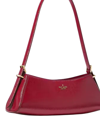 Kate Spade New York Frankie Textured Patent Leather Small East West Shoulder Red Jam